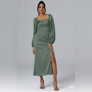 Elegant AW TABITHA DRESS
Satin Charmeuse Dark Olive Sz 4